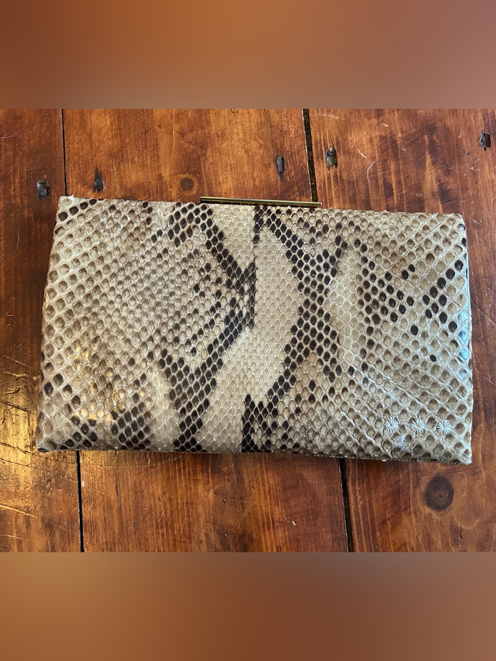 Kate Spade Python Beige Snake Print Clutch